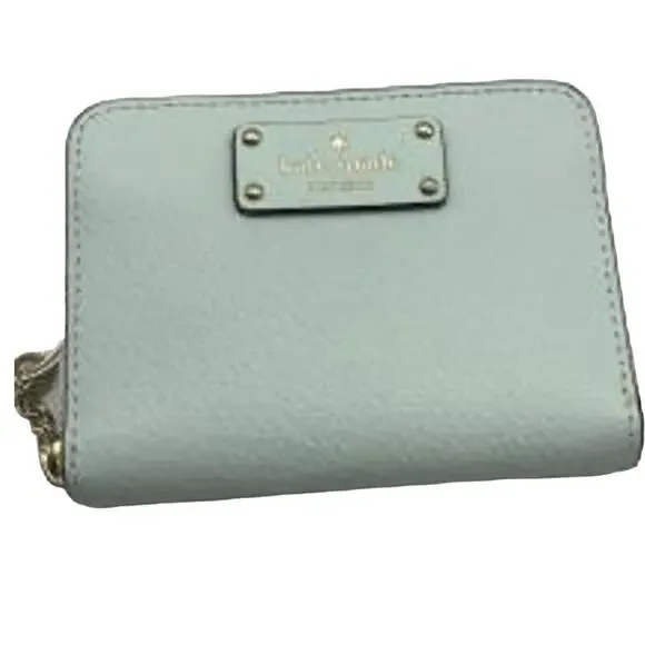 KATE SPADE Pebble Leather Pale Green Keychain Wallet, EUC - Picture 7 of 11
